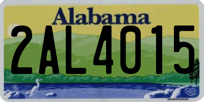 AL license plate 2AL4015