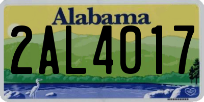 AL license plate 2AL4017