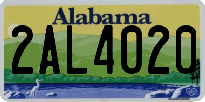 AL license plate 2AL4020