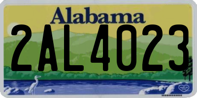 AL license plate 2AL4023