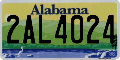 AL license plate 2AL4024