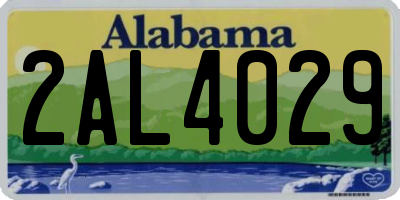 AL license plate 2AL4029