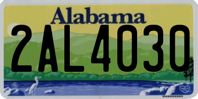AL license plate 2AL4030