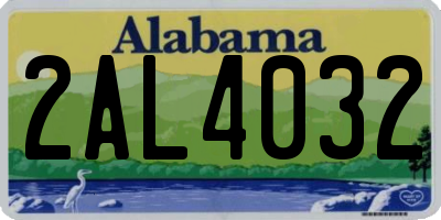 AL license plate 2AL4032