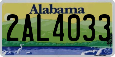 AL license plate 2AL4033