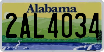 AL license plate 2AL4034