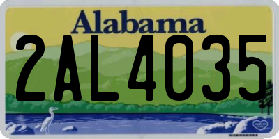 AL license plate 2AL4035