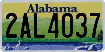 AL license plate 2AL4037
