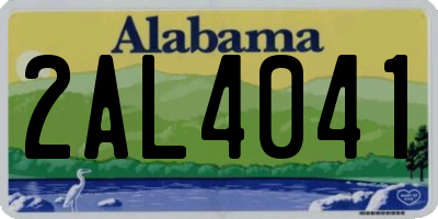 AL license plate 2AL4041