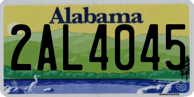 AL license plate 2AL4045