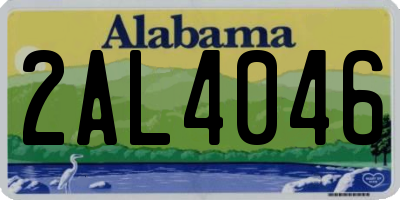 AL license plate 2AL4046