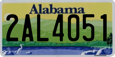 AL license plate 2AL4051