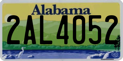 AL license plate 2AL4052