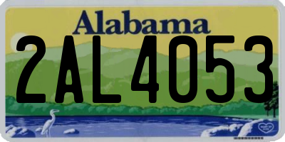 AL license plate 2AL4053
