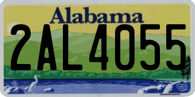 AL license plate 2AL4055
