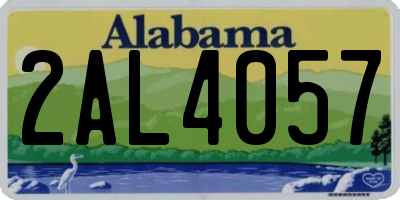 AL license plate 2AL4057
