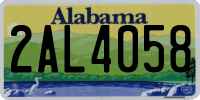 AL license plate 2AL4058