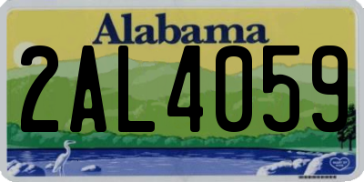 AL license plate 2AL4059