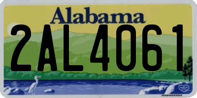 AL license plate 2AL4061