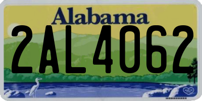 AL license plate 2AL4062