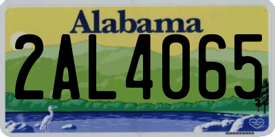 AL license plate 2AL4065