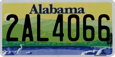 AL license plate 2AL4066