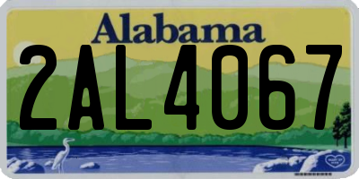 AL license plate 2AL4067