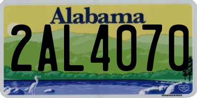 AL license plate 2AL4070