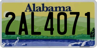 AL license plate 2AL4071
