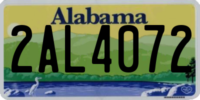 AL license plate 2AL4072