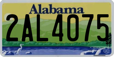 AL license plate 2AL4075