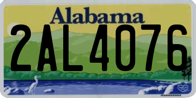 AL license plate 2AL4076
