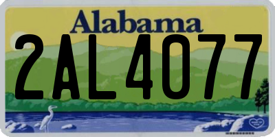 AL license plate 2AL4077