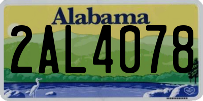 AL license plate 2AL4078