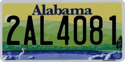 AL license plate 2AL4081