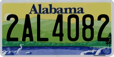 AL license plate 2AL4082