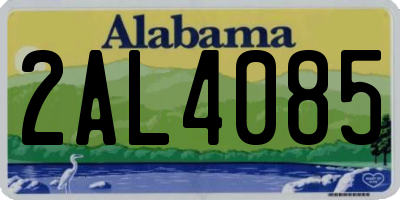 AL license plate 2AL4085