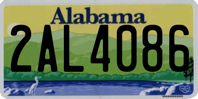 AL license plate 2AL4086
