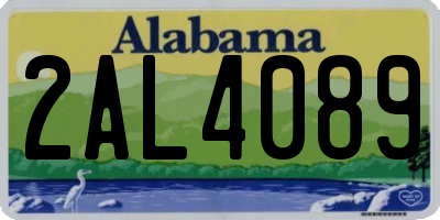 AL license plate 2AL4089