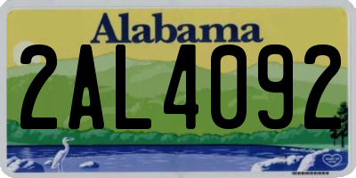 AL license plate 2AL4092