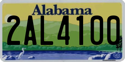AL license plate 2AL4100