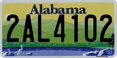 AL license plate 2AL4102