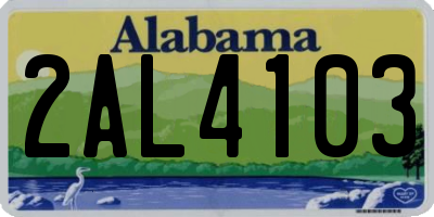 AL license plate 2AL4103