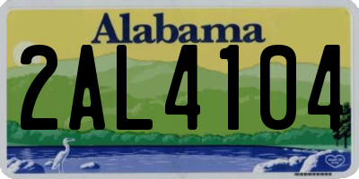 AL license plate 2AL4104