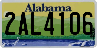 AL license plate 2AL4106
