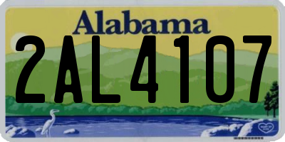 AL license plate 2AL4107
