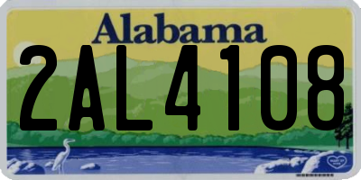 AL license plate 2AL4108