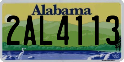 AL license plate 2AL4113