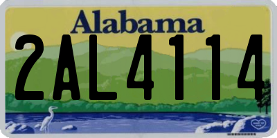 AL license plate 2AL4114