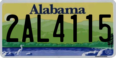 AL license plate 2AL4115